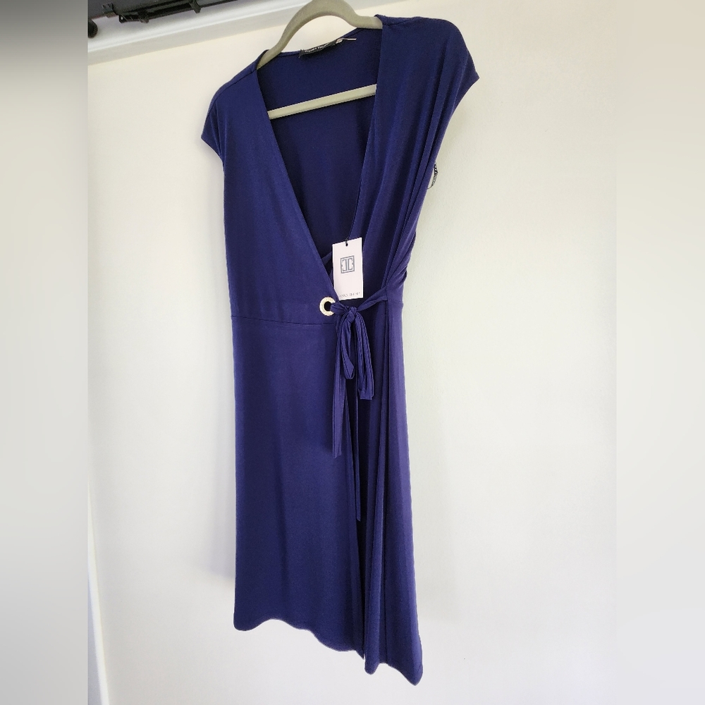 Beautiful Navy Wrap Dress - Picture 5 of 6